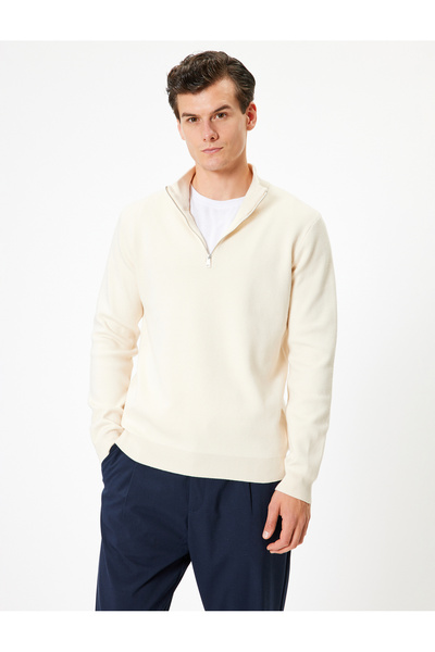 Koton Basic Knitwear Πουλόβερ - Μισό φερμουάρ, μακρυμάνικο