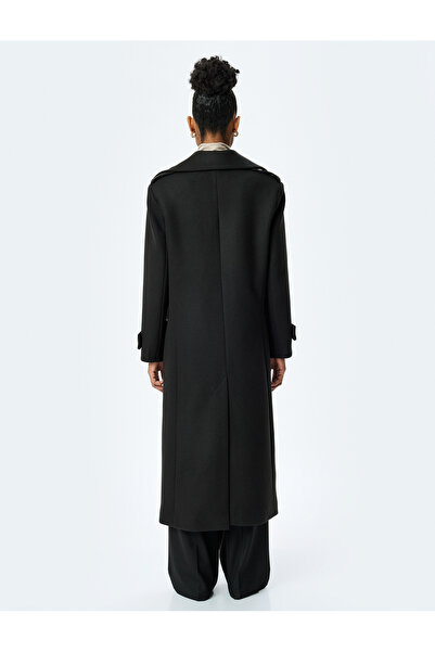 Koton Buttoned Pocket Long Double Breasted Coat