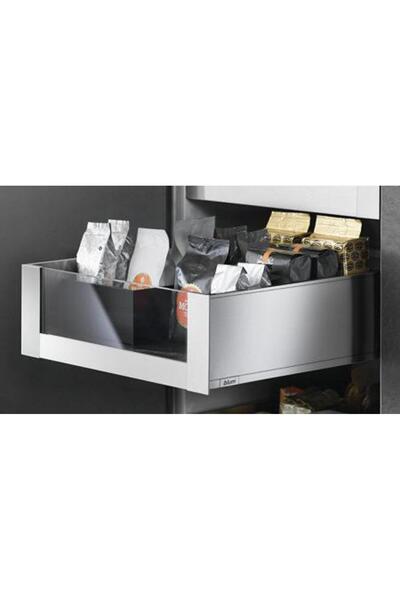 Blum İç Kiler Çekmecesi Legrabox Pure C Yüksek Yanak Önü Camlı 45 Cm. Frenli Otion Orion Gri Ant