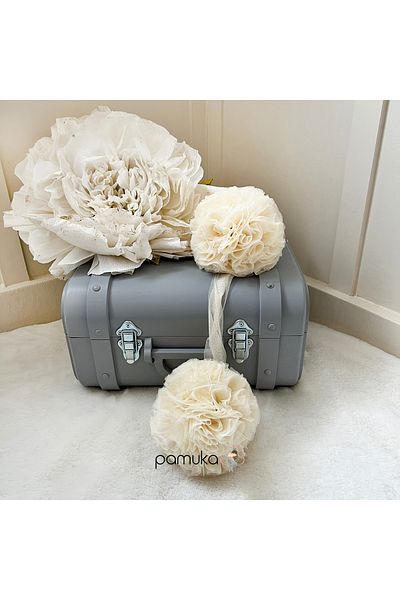 PAMUKA Tulle Twin Pompom Cream