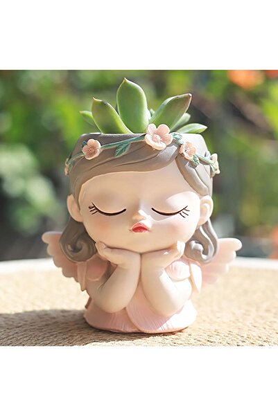 TARÇIN TASARIM Sevimli Kız Saksı,Dekorasyon,Dekoratif Sukulent Saksı