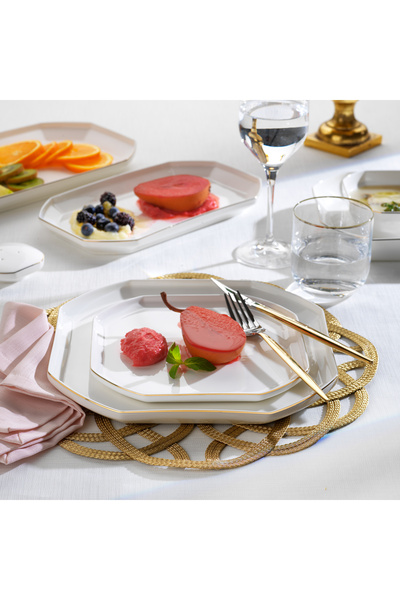 Schafer Graceful Bone Yemek Takımı 56 Parça-gold