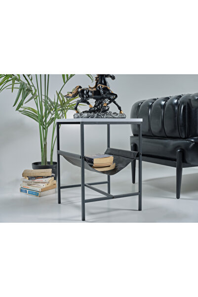 LuLu Home MİLAN YAN SEHPA DERGİLİKLİ SEHPA METAL SEHPA