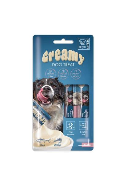 M-PETS KÖPEK ÖDÜLÜ CREAMY TON BALIKLI KARİDESLİ 4X15GR