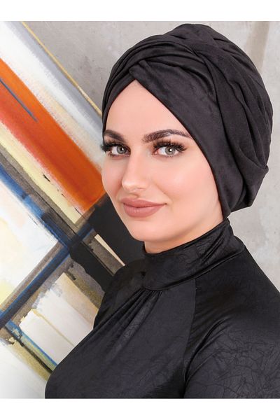 Differenza Boneta de piele intoarsa neagra