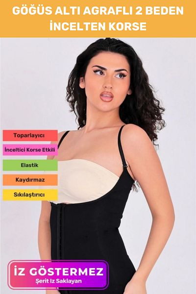 Thriftbuds Premium Shaping, Slimming, Firming, Underbust Waist Corset with Two Sizes of Clips