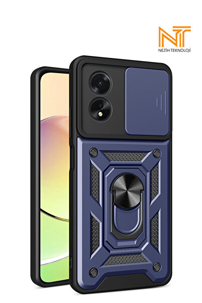 Nezih Case Oppo A38 Uyumlu Magnetik Standlı Kamera Korumalı Sürgülü Kapak