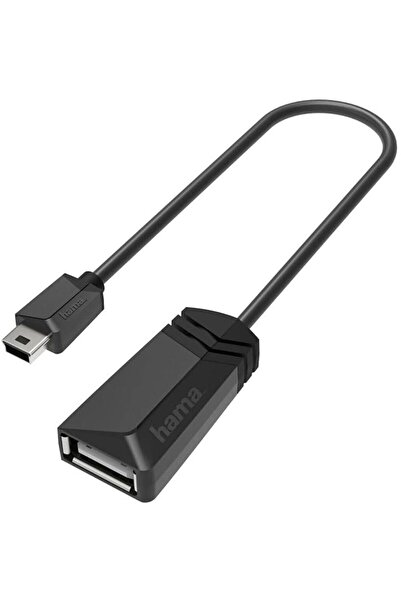 Hama USB 2.0 Mini B Fiş - A Soket USB Kablo Siyah