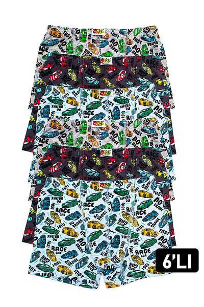 Öts Boy's 6 Pack 100% Cotton Printed Patterned Boxers