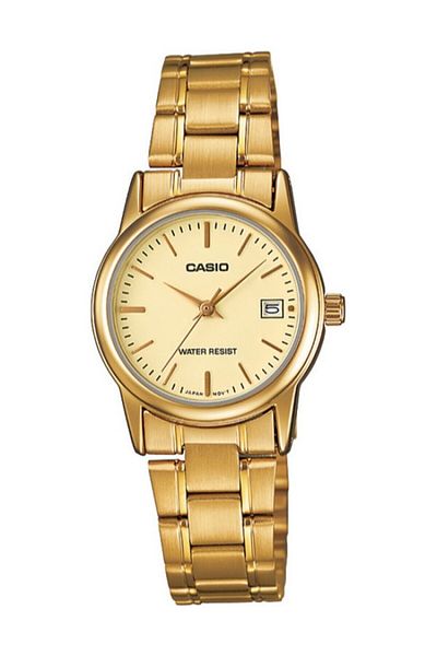 Casio Gold Color Calendar Women's Wristwatch
