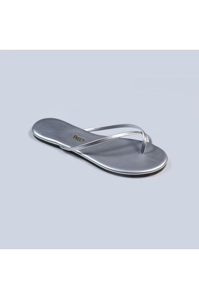 Tkees Women's Silver Cross Stylish Daily Flip Flops