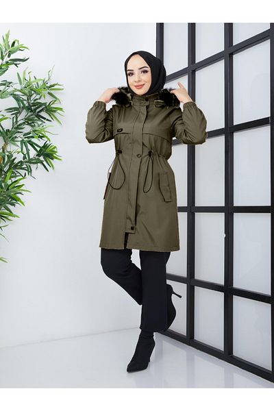 RACE FASHİON Palton scurt din piele cu blană în interior 90 cm 38-56 Mărimea RC5020
