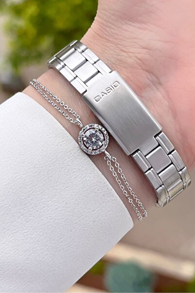 Casio Gümüş Siyah Renk Kadın Kol Saat
