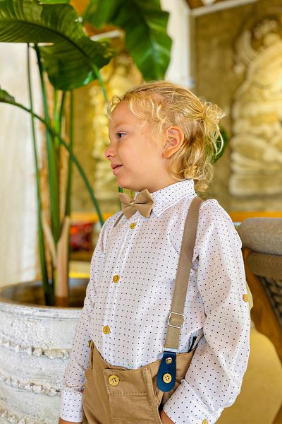 LULU Kids "Caramela" Boy's Suit with Bow Tie and Slopet Set of 4