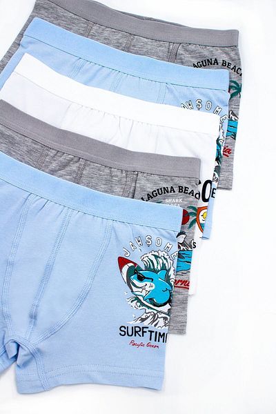 Öts Boys' 6-Piece Cotton Lycra Printed Boxers