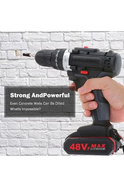 COOYA 48VF Electric Impact Cordless Drill Set, With Double Speed Power, 1000w, 6500mAh, for Home DIY