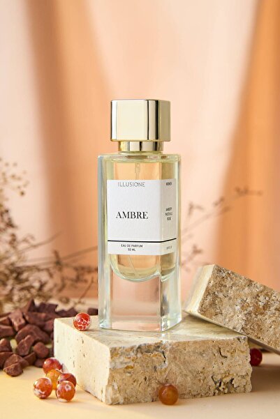 ILLUSIONE FRAGRANCE Ambre Edp Kadın Parfüm 50ml | Amber-paçuli-gül | Bergamot, Sedir, Karanfil, Vetiver