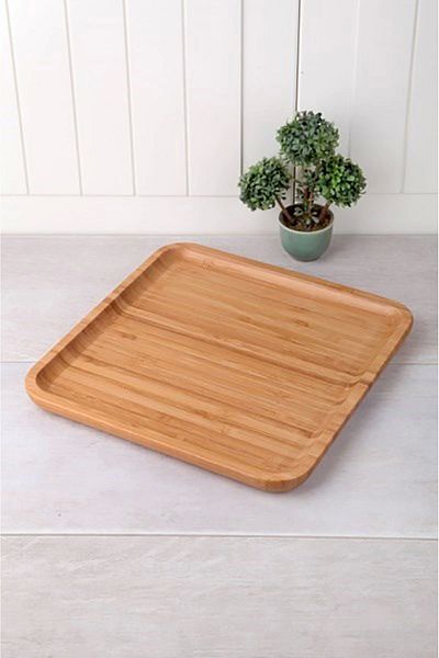 BALSA Mario - Bamboo Luxury Square Cake Presentation Plate 25 X 25 cm