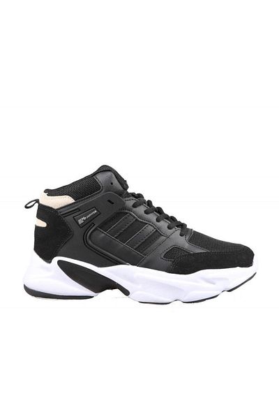 M.P. Ankle Length Lace-Up Sports Sneaker Shoes Black-White