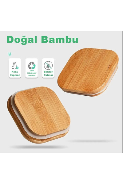 Lizzy 3 Pieces 800 ml Square Luxury Spice Rack Set with Bamboo Lid