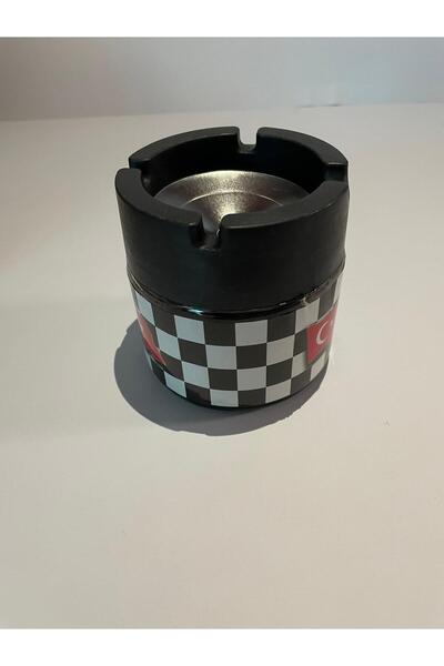 BYBKURUMSAL TvA منفضة سجائر زجاجية غير معطرة (أسود وأبيض)