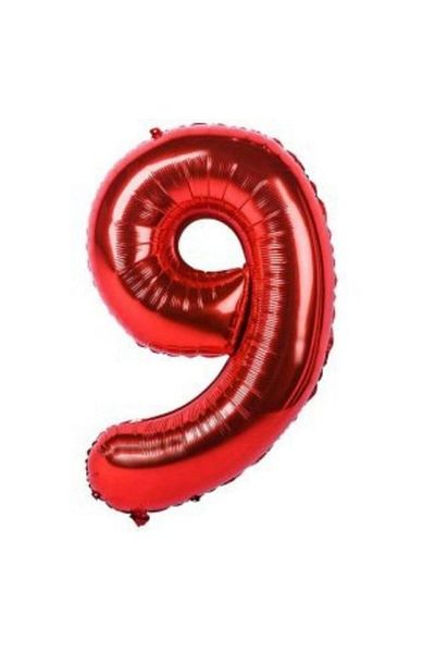 parti sürprizi Red 9 Numbers Foil Balloon 40 cm 1 Piece