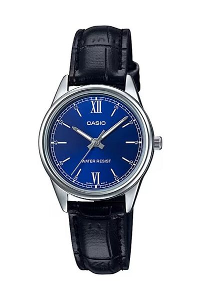 Casio Case Silver Dial Navy Blue Color Women's Wristwatch