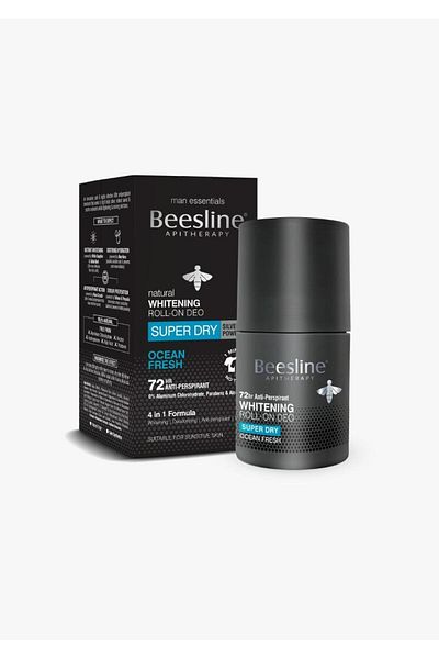 Beesline Roll On 50ml Whitening Super Dry Ocean Fresh -- بيزلين رول لتفتيح البشرة بحري منعش للرجال