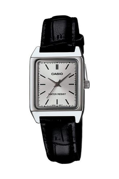 Casio Black Color Women's Wristwatch with Silver Cord