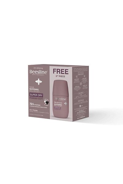 Beesline مزيل العرق رول أون المبيض - بودرة إس دي ناعمة (1+1 مجانًا)