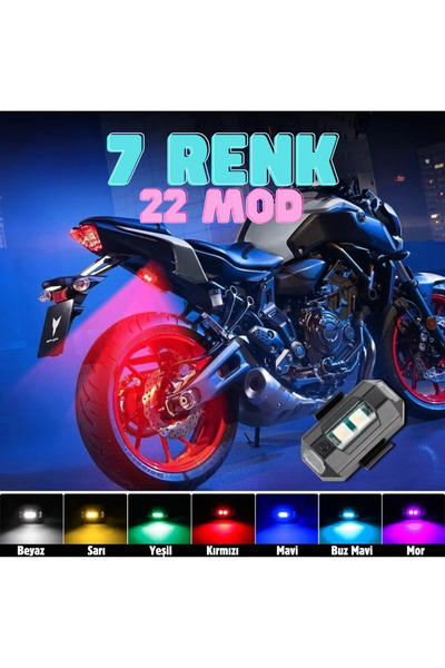 Unichrome 2'li Led Anti Çarpışma Uyarı Işığı 7 Renk / Drone / Araba / Motor / Bisiklet / Kamp