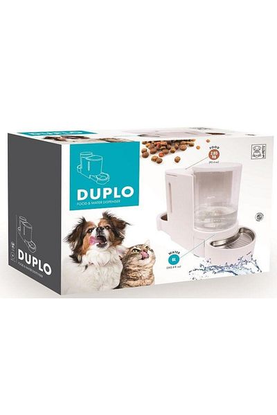 M-PETS Duplo Food and Water Container with Reservoir White 6L/2.65Kg
