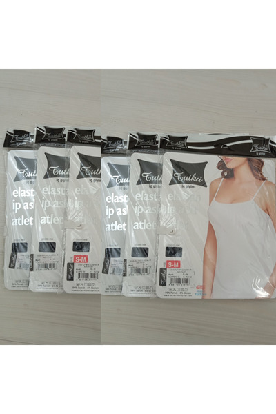 Nana & Mayka Moda Tutku 6-Piece Women's Elastane Lycra Rope Strap White Undershirt