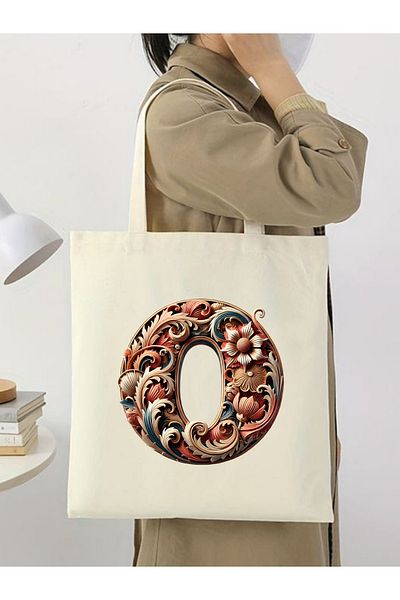 Cemira Unisex Retro Letter Design Letter O υφασμάτινη τσάντα - Y2 Pinterest Shopper Bag