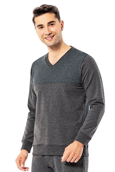 ERDEM İÇ GİYİM Σετ χειμερινών πιτζάμες ανδρικών εσωτερικών ενδυμάτων Smoked Erdem