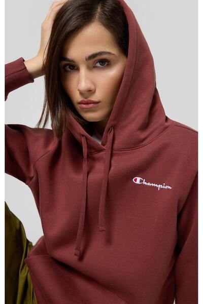 Champion Script Shop Hooded Sweatshirt Kahverengi Kadın Kapüşonlu Sweatshirt -117530-MS524