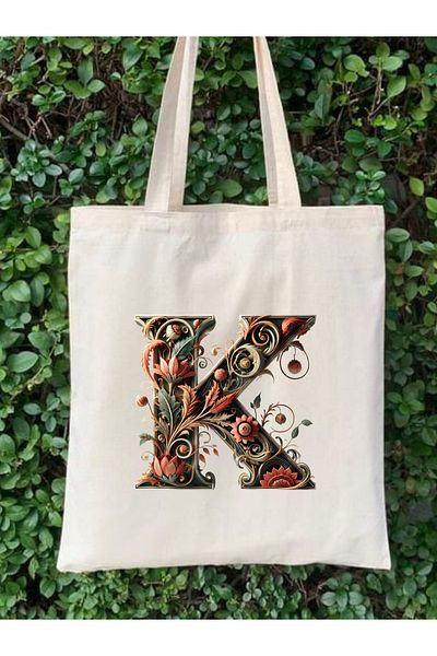 Cemira K Letter Design Τσάντα Letter K, Y2 Pinterest Retro Unisex υφασμάτινη τσάντα τσάντα τσάντα, τσάντα αγορών