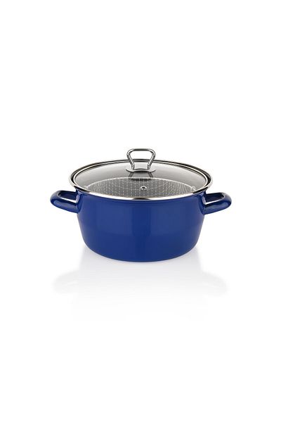 Schafer Fry Crispy Frying Pot - 22 cm - 3 Pieces - Navy Blue