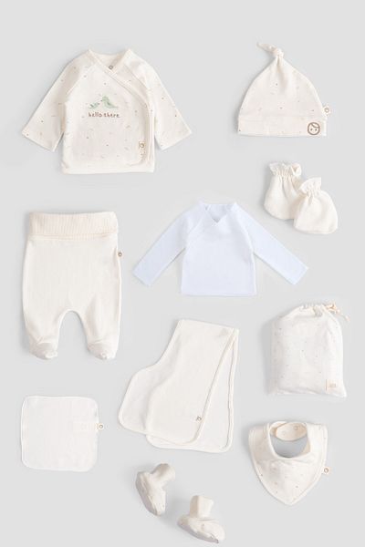 Little Gusto Organic Cotton 10-Piece Twig Ecru Hospital Discharge Set