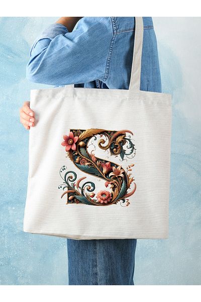 Cemira Retro Unisex S Letter Design - Y2 Pinterest Tote Bag, Τσάντα αγορών