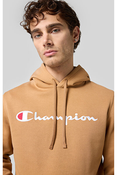 Champion Script Shop Hooded Sweatshirt Brown Men's Hooded Sweatshirt -220253-...