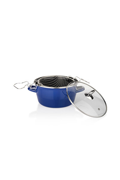 Schafer Fry Crispy Frying Pot - 22 cm - 3 Pieces - Navy Blue
