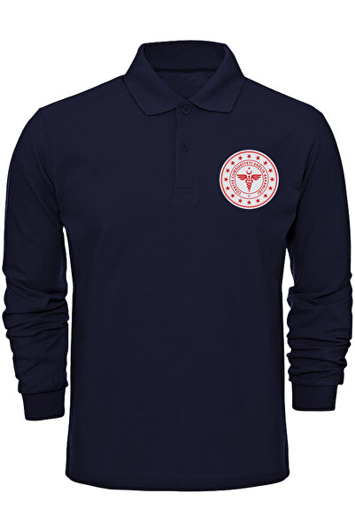 Çapıt 100% قطن بولو طوق وزارة الصحة شعار مخيط مستشفى طاقم الطوارئ طباعة طويلة...