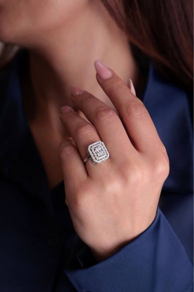 Kiriş Gümüş 925 Ayar Gümüş Baget Kadın Yüzük