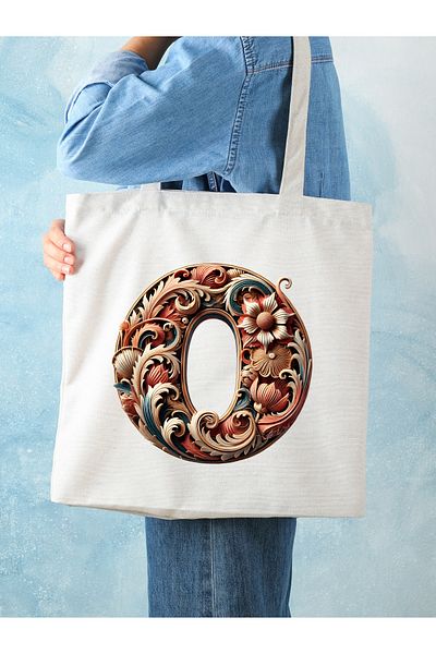 Cemira Unisex Retro Letter Design Letter O υφασμάτινη τσάντα - Y2 Pinterest Shopper Bag
