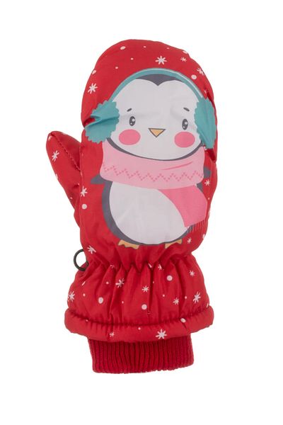 Kitti Penguin Single-Fingered Waterproof Kids Snow Gloves Baby Snow Gloves (2-5 Years Old)