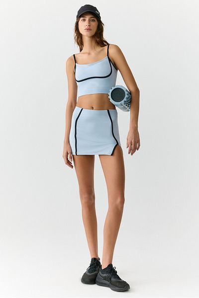 Urban Beat SHAVONTE Urbanbeat Damen-Bustier mit Hosenträgern und Paspelierung, hellblau