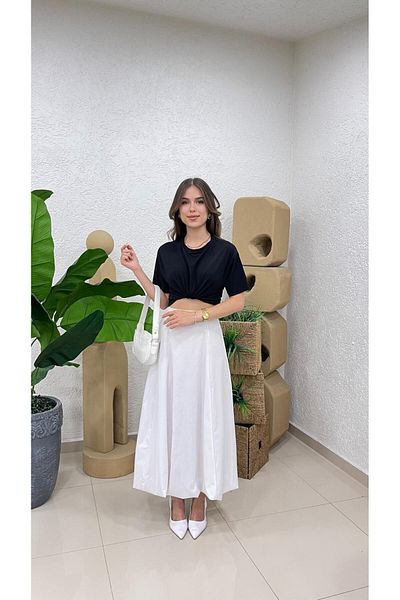 MODA FUSTA LUNGA POPLIN MODEL BALON DE DAMA