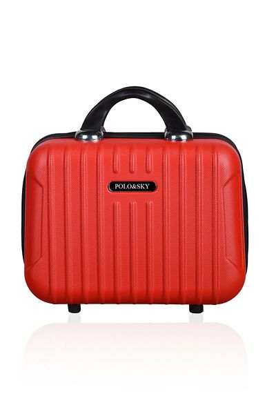 POLO&SKY Polo Sky Class Model Red Color Abs Makeup Bag Hand Suitcase