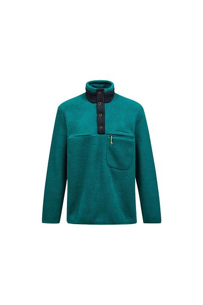 Peak Performance Men's Fleece Snap T-Neck Green